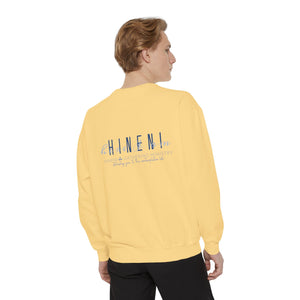 Hineni Awakening Retreat Garment-Dyed Sweatshirt design front only
