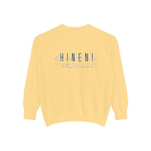 Load image into Gallery viewer, Hineni Awakening Retreat Garment-Dyed Sweatshirt design front only
