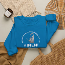 Load image into Gallery viewer, Hineni Retreating You QR Sweatshirt – 'Here I Am'
