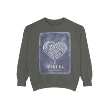 Load image into Gallery viewer, Hineni Awakening Retreat Garment-Dyed Sweatshirt design front only
