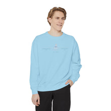 Load image into Gallery viewer, Equanimity Quote on Calm Waters Crewneck
