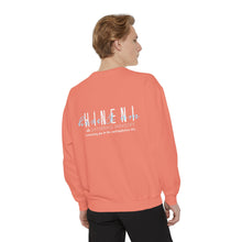 Load image into Gallery viewer, Hineni Awakening Retreat Garment-Dyed Sweatshirt design 2 sides
